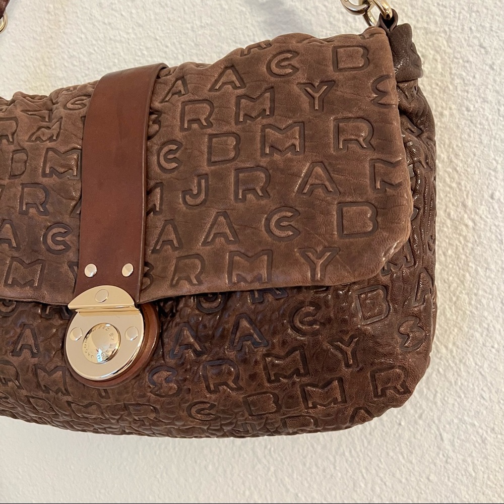 Marc Jacobs Brown Embossed Leather Shoulder Bag - Picture 6 of 16